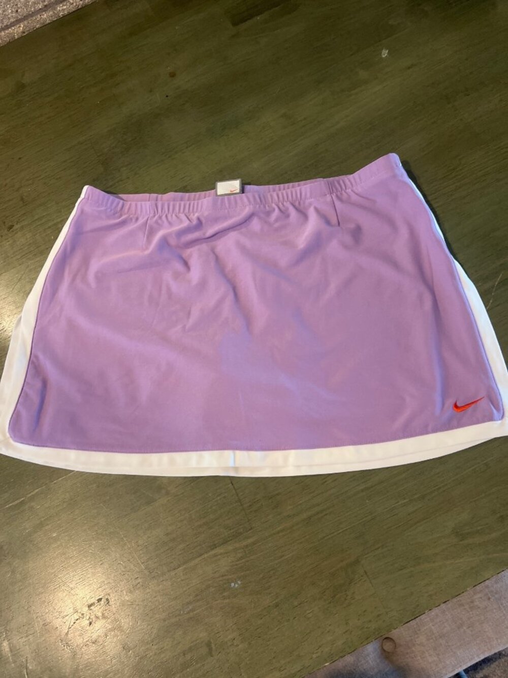 Nike Womens Purple Tennis Skirt With Built-In Shorts & White Trim - Size M